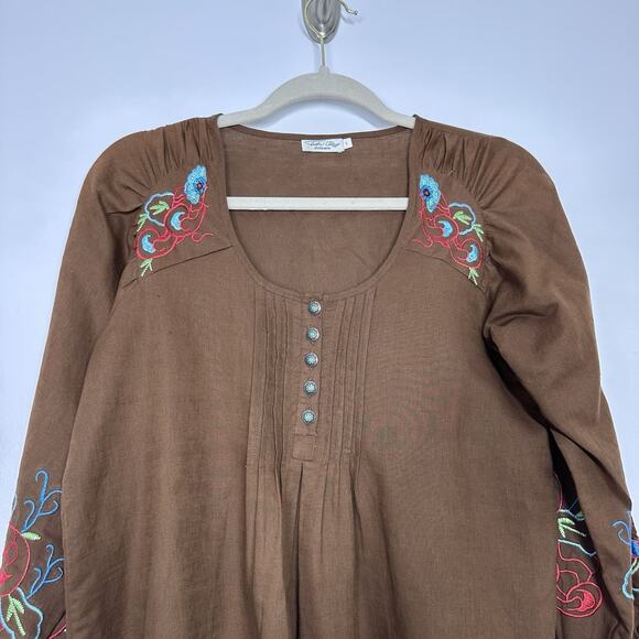 NEW Tasha Polizzi Womens S Linen Giddy Up Jane Salt Lake Shirt Boho Cowgirl - Picture 2 of 6